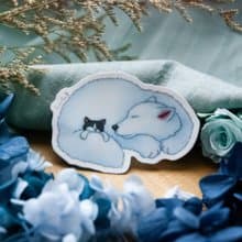 【貓瘋子】小黑與大白行李箱貼H / 行李箱貼紙