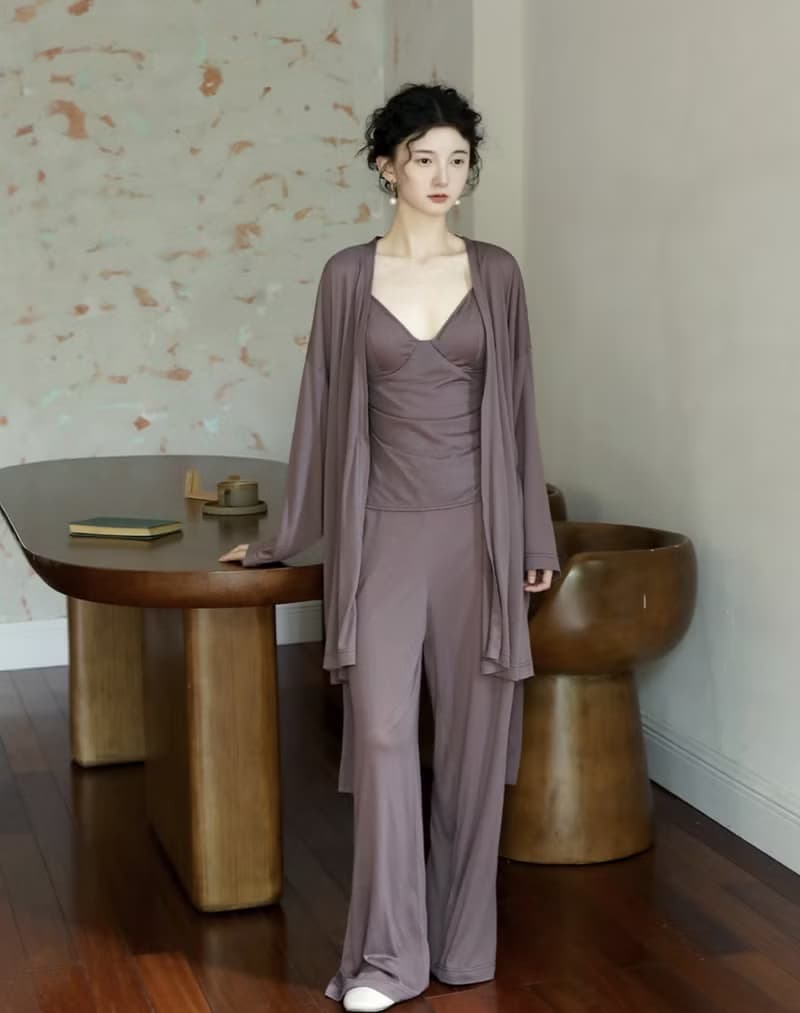 云膚 / 針織睡袍家居服套裝 / 天絲羊毛