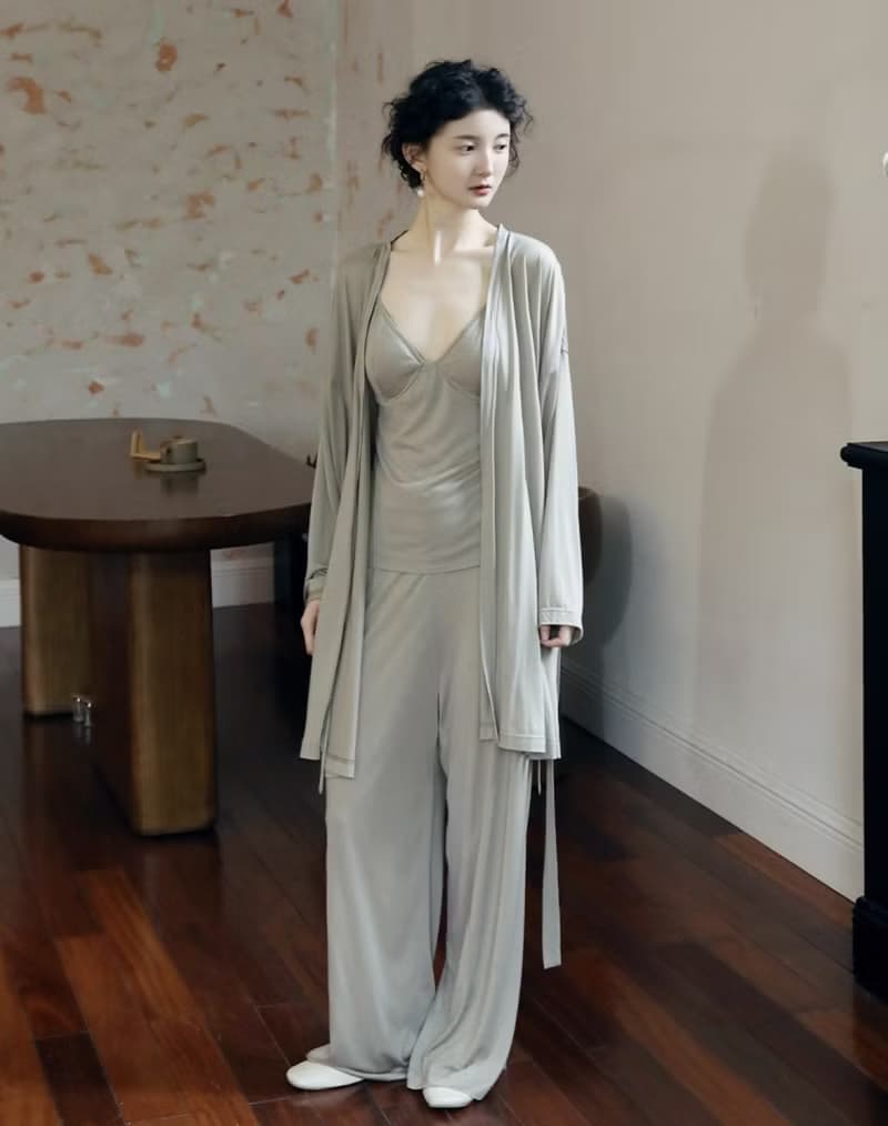 云膚 / 針織睡袍家居服套裝 / 天絲羊毛