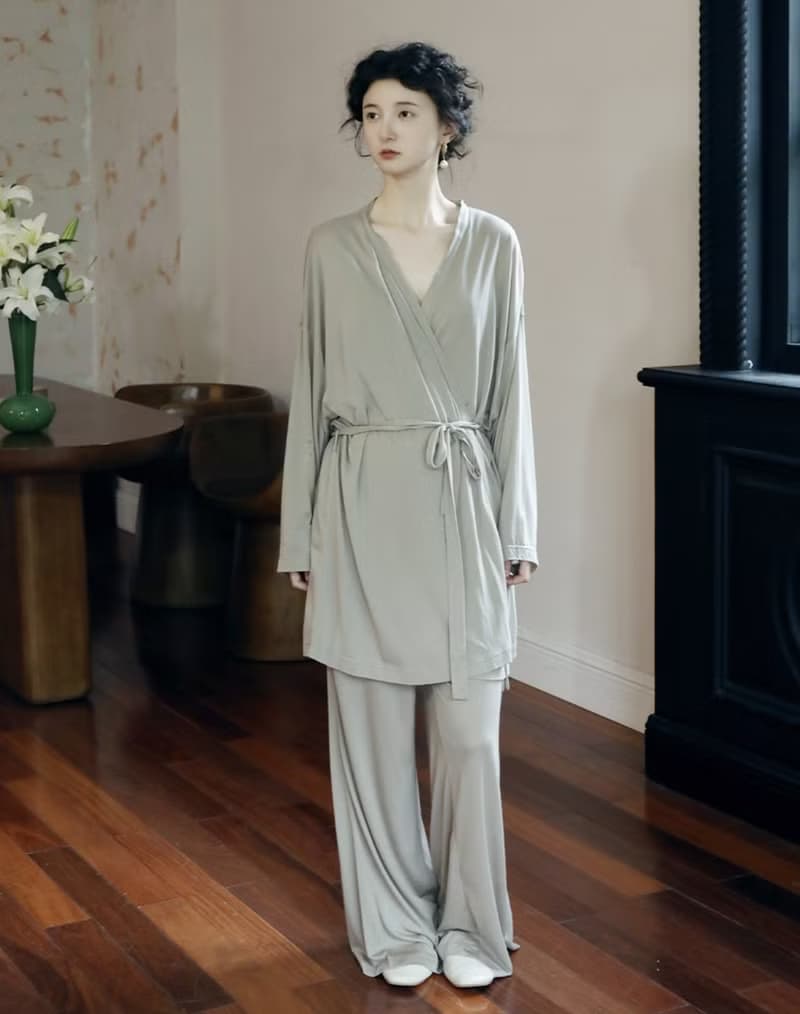 云膚 / 針織睡袍家居服套裝 / 天絲羊毛