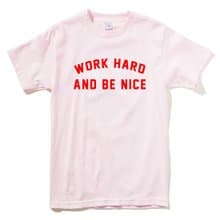 Work Hard and Be Nice 短T 淺粉色 文字 英文 禮物 春裝 工作