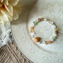 小清新白水晶貔貅彈性手鍊