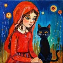 Little Girl  Painting Original Art Small  Oil Painting on Canvas 15sm by15sm