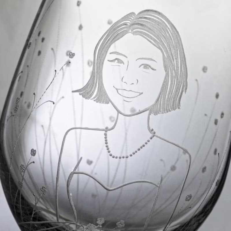 (一對價)425cc【峇里島花園婚禮結婚對杯】(寫實版)肖像似顏繪杯