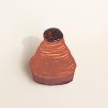 ヘンテコ　ブローチ　純喫茶のモンブラン　モンブラン　スイーツ　洋菓子　ケーキ　手描き　一点もの