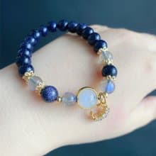 藍月星空 藍砂石 白月光 灰月光 手鍊 禮物 天然石 水晶