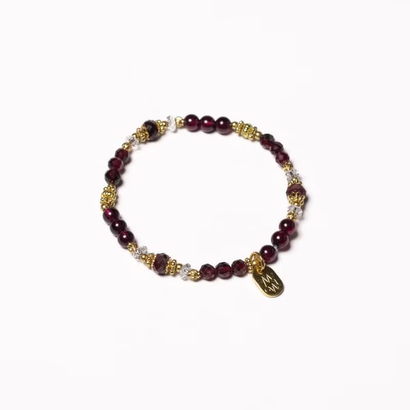 無限的存檔點 // C1547紅石榴白水晶手鍊