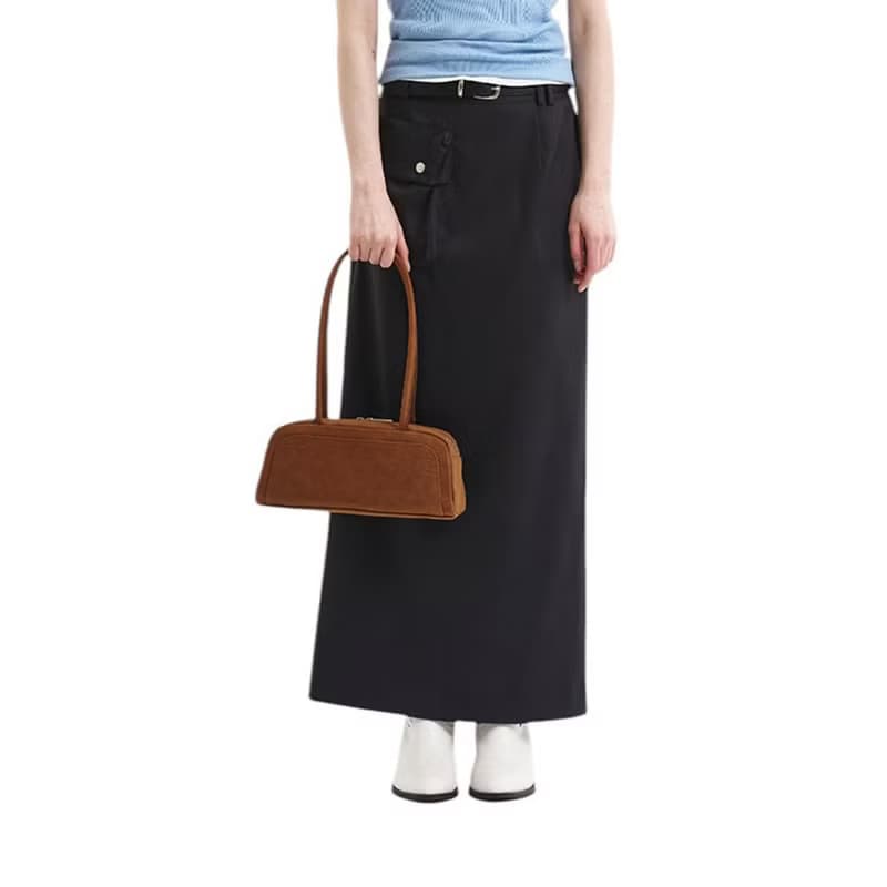 韓國製 MUR BUN手袋/單肩包/手提袋 (Suede Brown)