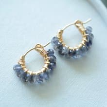 HappyCircle1.3cm│堇青石款 美國14kgf 耳夾 耳針