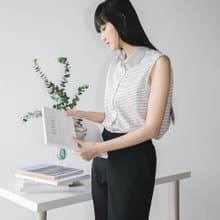 PREMIUM // white green check // women sleeveless