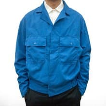 企業版 工作外套 作業服 藍染 硬挺 古著 二手 汽修 工裝 古著