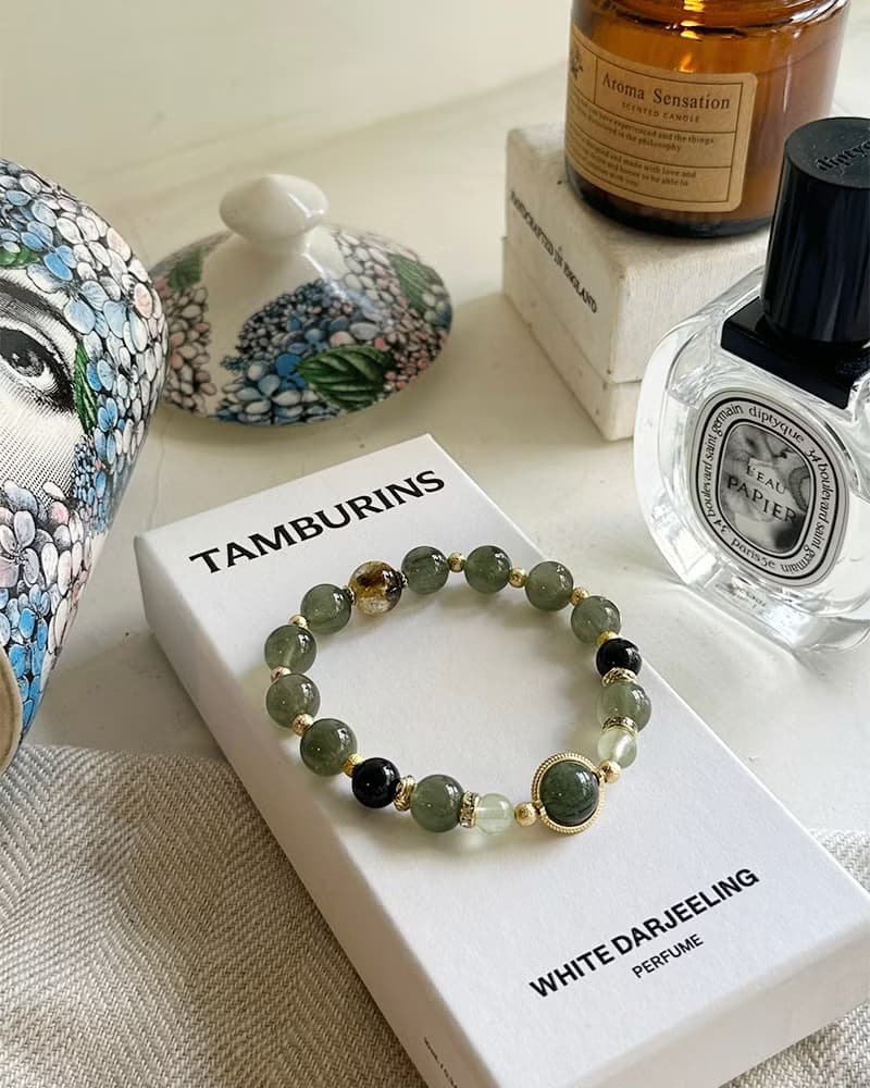 綠髮金運赤鐵礦板鈦晶設計款手鏈