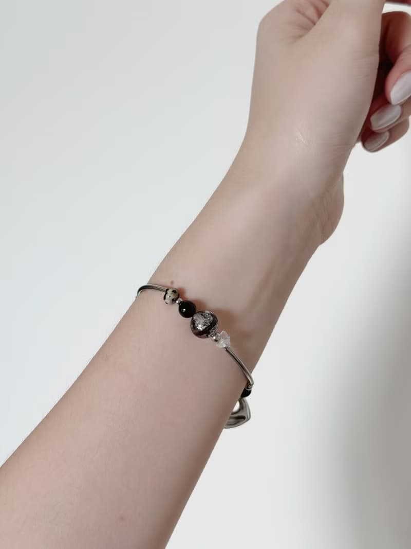 不鏽鋼材質 心動軌跡 胎毛毛髮紀念手鍊