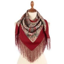 Authentic Pavlovo Posad Russian Shawl Scarf Soft 100% Wool 89x89 cm 1946-6
