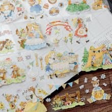 森林茶會 PET 和紙膠帶 貝殼光 10米卷