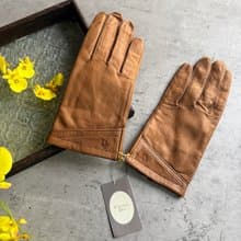 中古精品 Christian Dior 迪奧 羊皮 皮手套 棕色 保暖 禮物