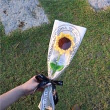 手工毛線編織向日葵單支花束   向日葵 玫瑰花編織花 母親節花束