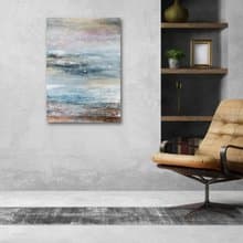 Abstract landscape relief painting in mixed media from the artist