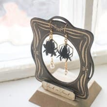偷珍珠的蜘蛛∣原創設計垂墜【耳環 / 耳夾】－萬聖節