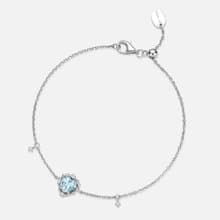 Wavy Heart 愛心藍托帕石925銀手鍊