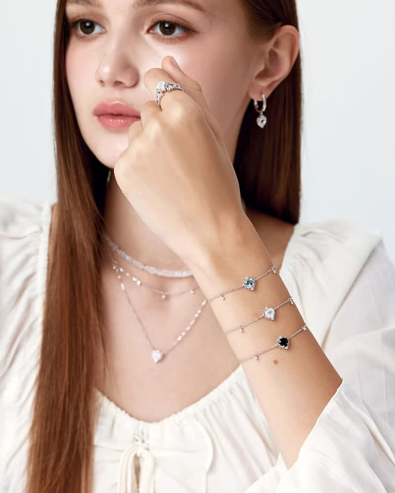 Wavy Heart 愛心藍托帕石925銀手鍊