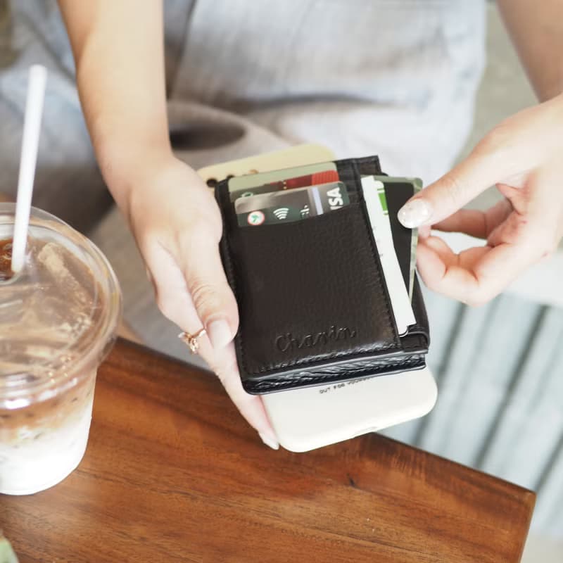 Daily (Black) : Mini wallet, short wallet, cow leather, Black