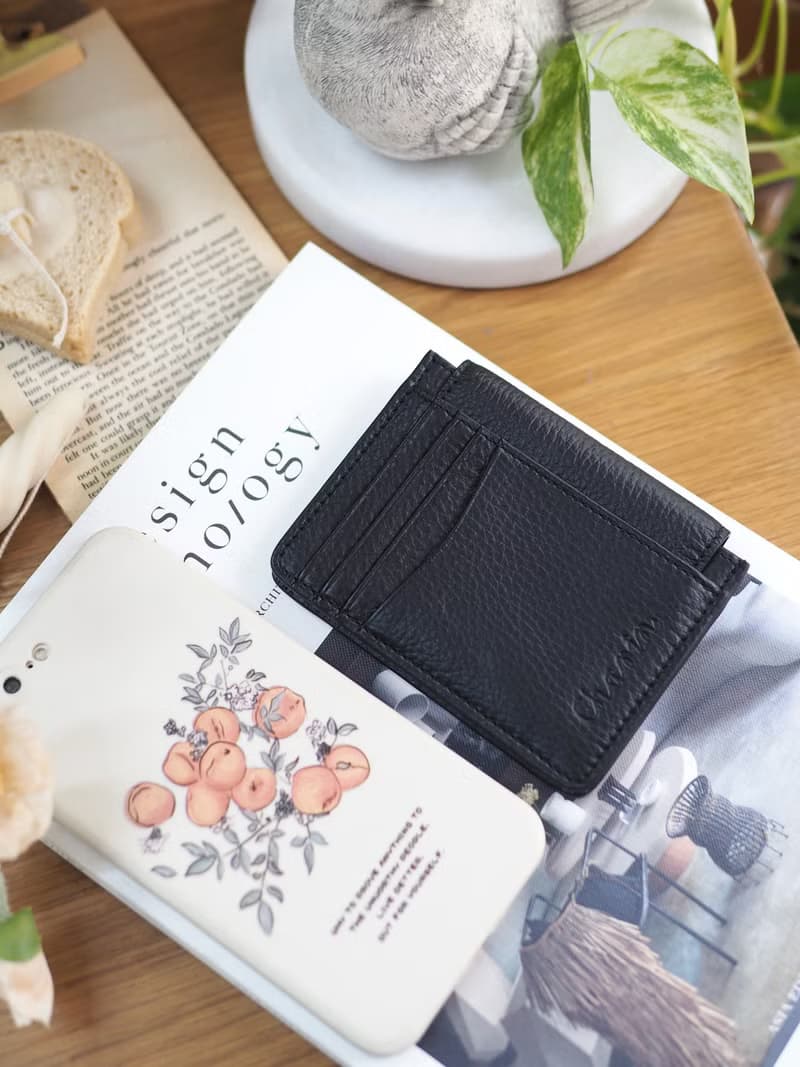 Daily (Black) : Mini wallet, short wallet, cow leather, Black