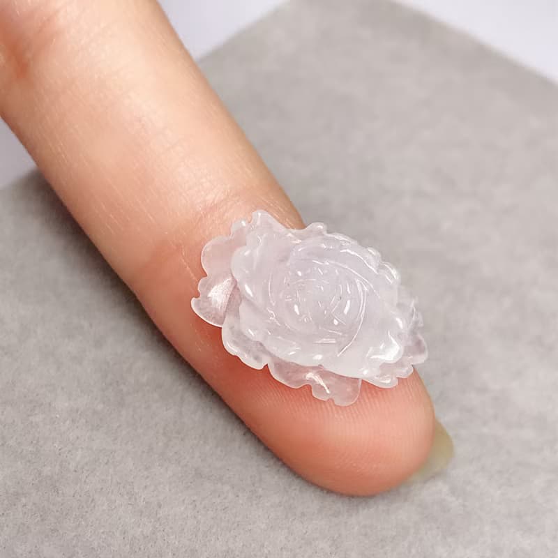 冰種翡翠牡丹花 | 天然緬甸A貨翡翠 | 送禮