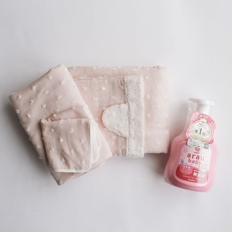 【kontex x arau baby】自然圓點新生洗沐浴禮盒 (附提袋)