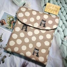 日本設計師款奶茶色黑貓款布平板套-10.3吋電子書保護套-Hyread