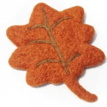 情人節禮物 聖誕交換禮物 森林系羊毛氈杯墊 植物杯墊-楓葉杯墊