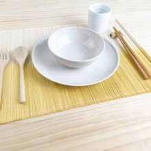 天然染竹製餐墊(山梔子染) Natural Dye