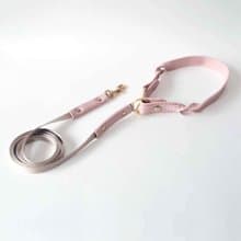 Twist Mono Pet Leash, Soft Leather Handle, Nylon Lightweight Dog Cat Pink Pastel