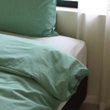 Made in korea Green gingham check Cotton bedding set 被套枕套組 gift