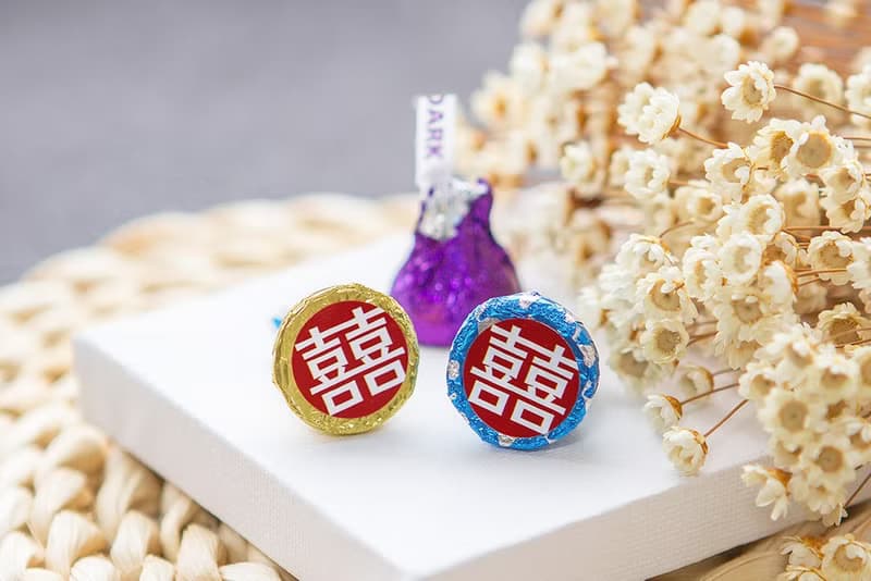 紅色囍字水滴巧克力 KISSES婚禮喜糖(每包100顆)