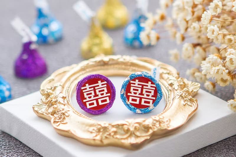 紅色囍字水滴巧克力 KISSES婚禮喜糖(每包100顆)