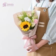 金黃向陽奶茶花束