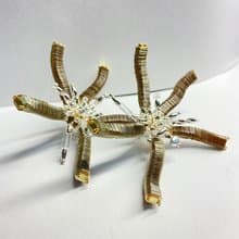 亮片光束耳飾 古銅色大花耳環