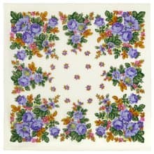 Original Pavlovo Posad Russian Shawl 100% Wool Woolen Scarf 115x115 cm 1847-1