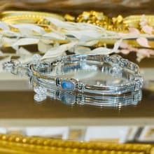 四段式鐲式天然彩虹月光石實心手鍊人緣桃花增加個人魅力