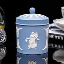 英國製Wedgwood Jasper精典豐收跳舞女神陶瓷收藏儲物罐 茶葉罐