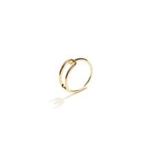 極簡鑲鑽戒指 925銀厚鍍18K金 Merge Diamond Ring
