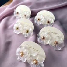 白色扶桑花耳環 五色