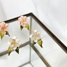 耳針x耳夾水晶花_長腳的花精_光點飾品