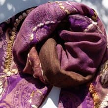 喀什米爾Cashmere/水煮羊毛披肩/針織圍巾/刺繡圍巾/羊絨披巾-花