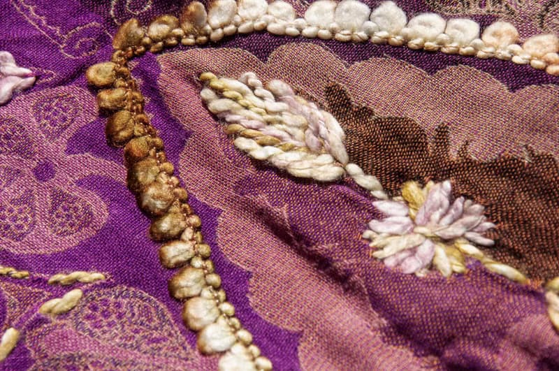 喀什米爾Cashmere/水煮羊毛披肩/針織圍巾/刺繡圍巾/羊絨披巾-花