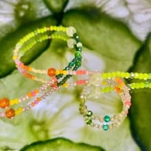 Fruit & Vegetable Collection - 005 Cucumber & Carrot Gemstone Necklace