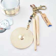 【閃亮鼓棒鈸組 】mini Drum sticks 質感迷你模型吊飾 包裝配件