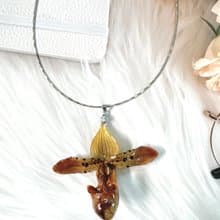 【阿瑪斯蘭花文創】拖鞋蘭項鍊/母親節、生日、長輩禮物/真花飾品