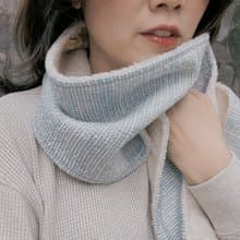 淺藍小香毛呢  刷毛圍脖 圍巾